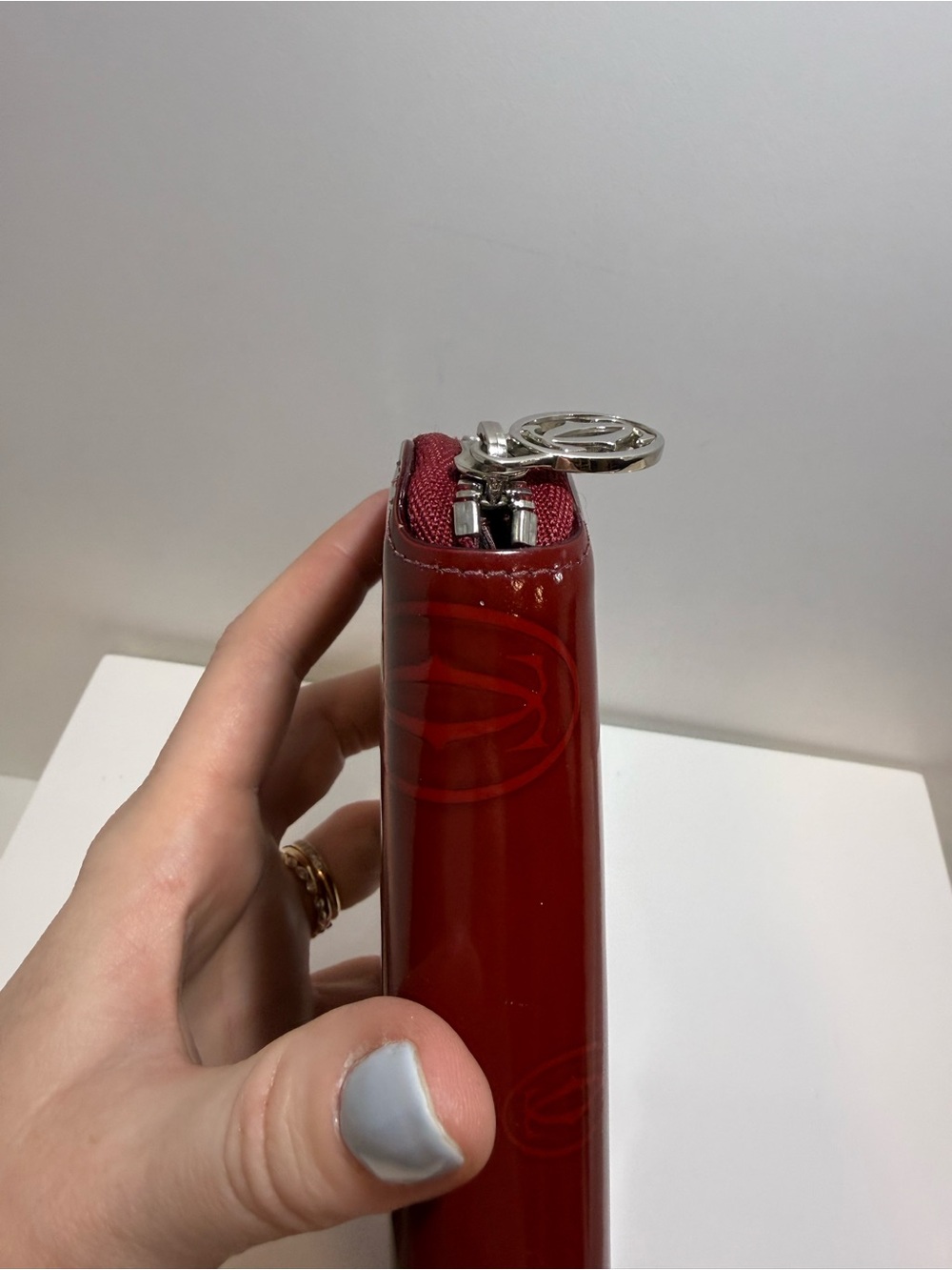 Cartier Birthday Red Patent Leather Zip Wallet - Picture 4 of 11